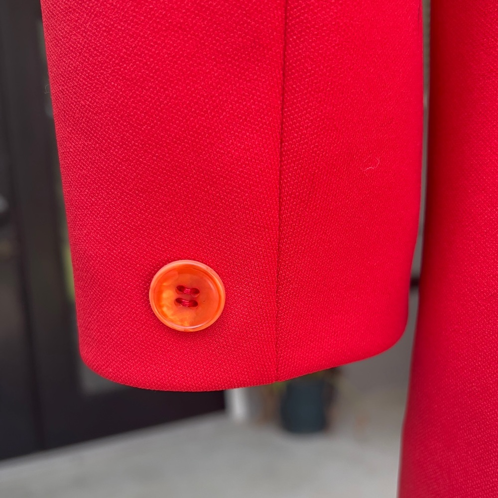 Vintage Red Givenchy Sport Blazer Suit Jacket Size 8 - Picture 9 of 12